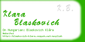 klara blaskovich business card