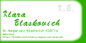 klara blaskovich business card